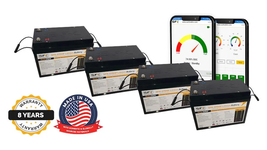 SFK-275HP Quad Pack 12v/48v 275AH Lithium Iron Pho
